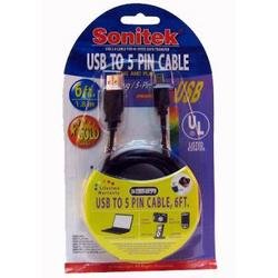 SONITEK USB TO 5 PIN CABLE 6FT.