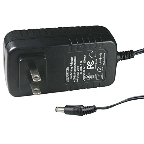 Flypower DC12V 3A AC Power Adapter Wall Adapter for HDD player or LED monitor with 2.1 mmJack US Plug - Black