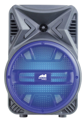 Naxa - 8" Portable Bluetooth Party Speaker with Disco Light And Karaoke Microphone, Blue