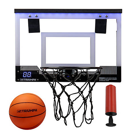 TRP Triumph 18" LED Light-Up Over The Door Mini Basketball Hoop Set