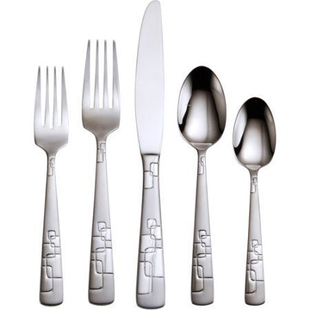 Oneida 20 Piece 18/0 Stainless Steel Flatware Set, Quadratic - Service for 4