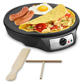 NutriChef 12" Nonstick Electric Griddle & Crepe Maker Cooktop