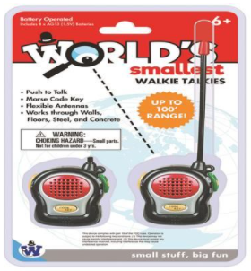 Westminster World's Smallest Electronic Walkie Talkies