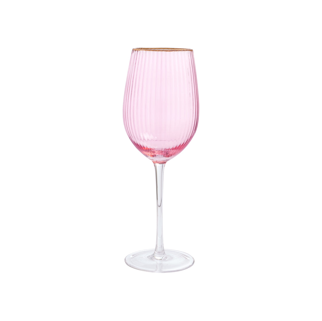 Vikko Decor Pink Gold Rimmed Wine Glasses, Set of 6