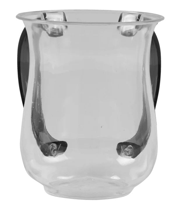 A&M Judaica Acrylic Wash Cup Clear With Grey Handle
