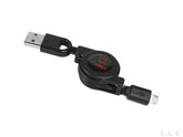 Cellet Retractable Micro USB Cable Data Sync and Charge Cord