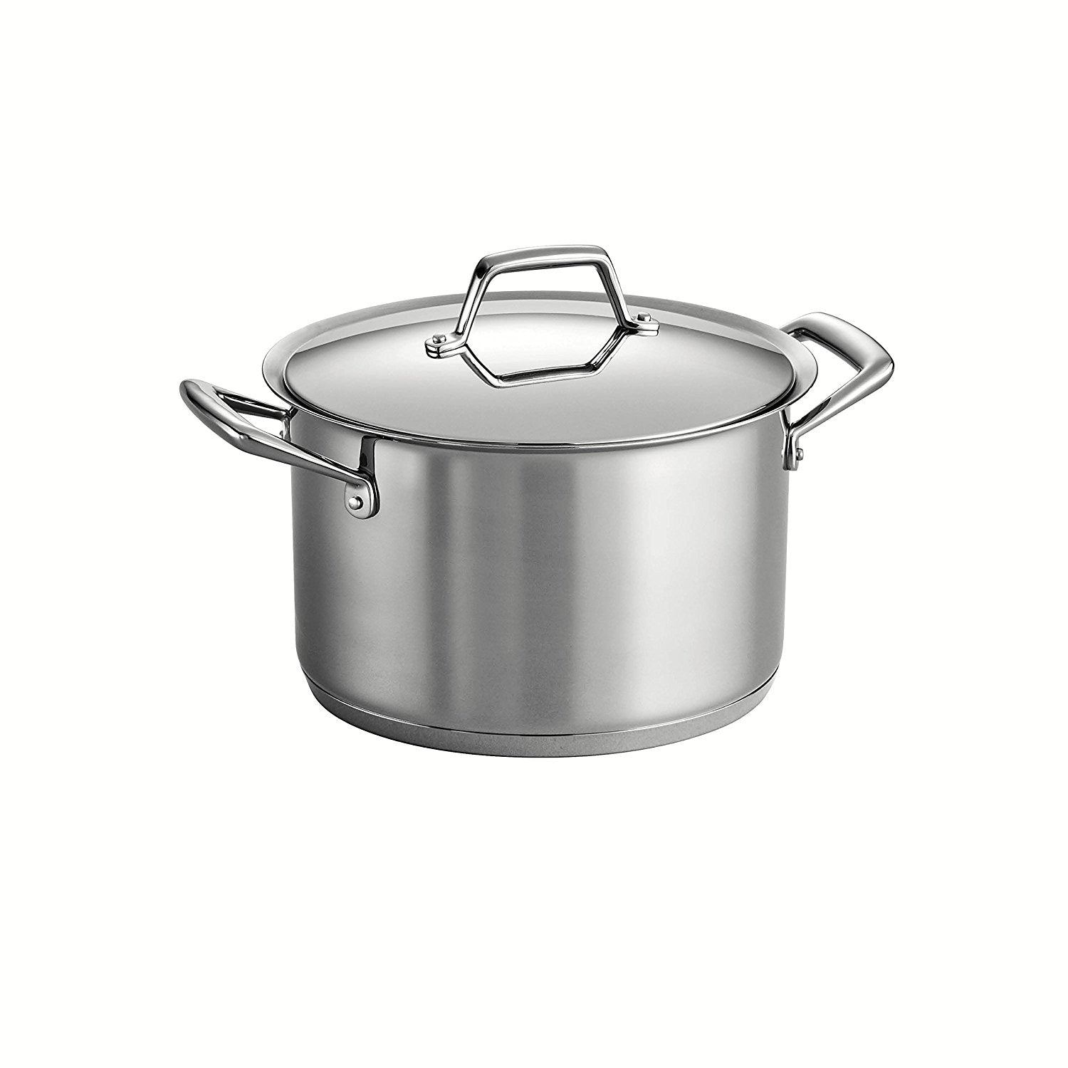 Tramontina 80101-011DS 8QT Prima 18/10 Tri-Ply Base Covered Stock Pot, Stainless Steel - Induction Ready, Dishwasher Safe, Oven Safe COOKPOT