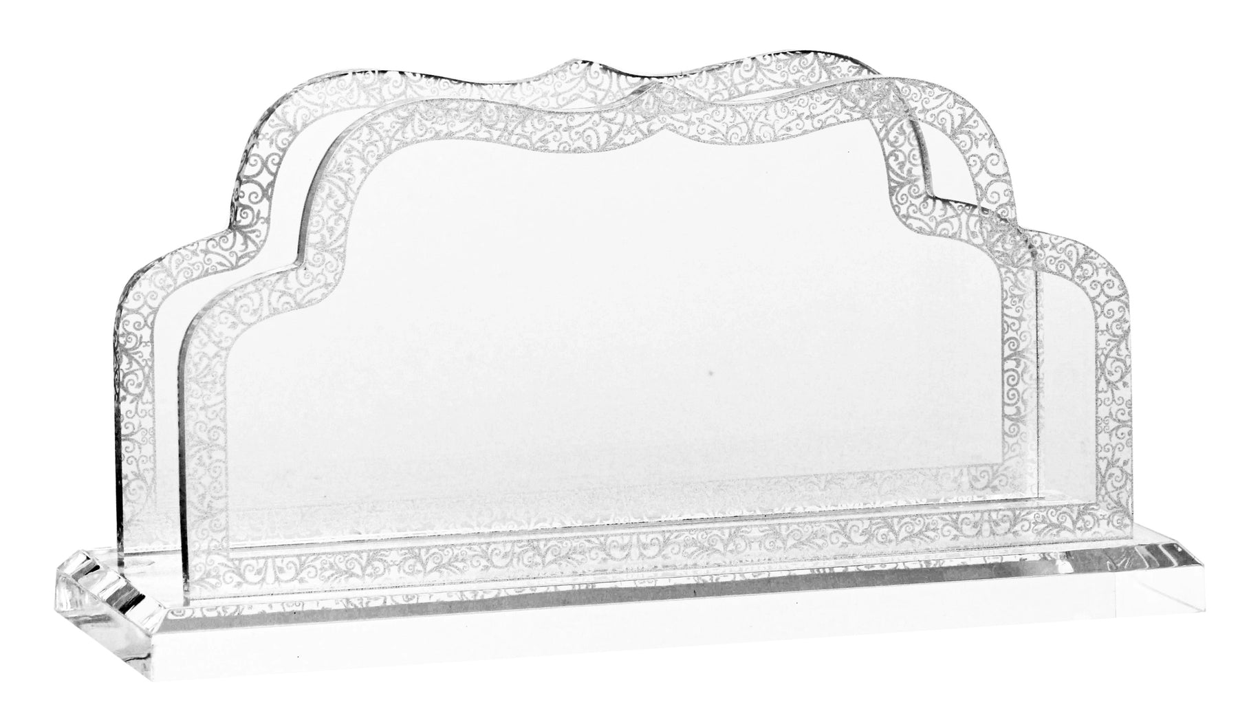 A&M Judaica Acrylic Napkin Holder - Carved Royal Design