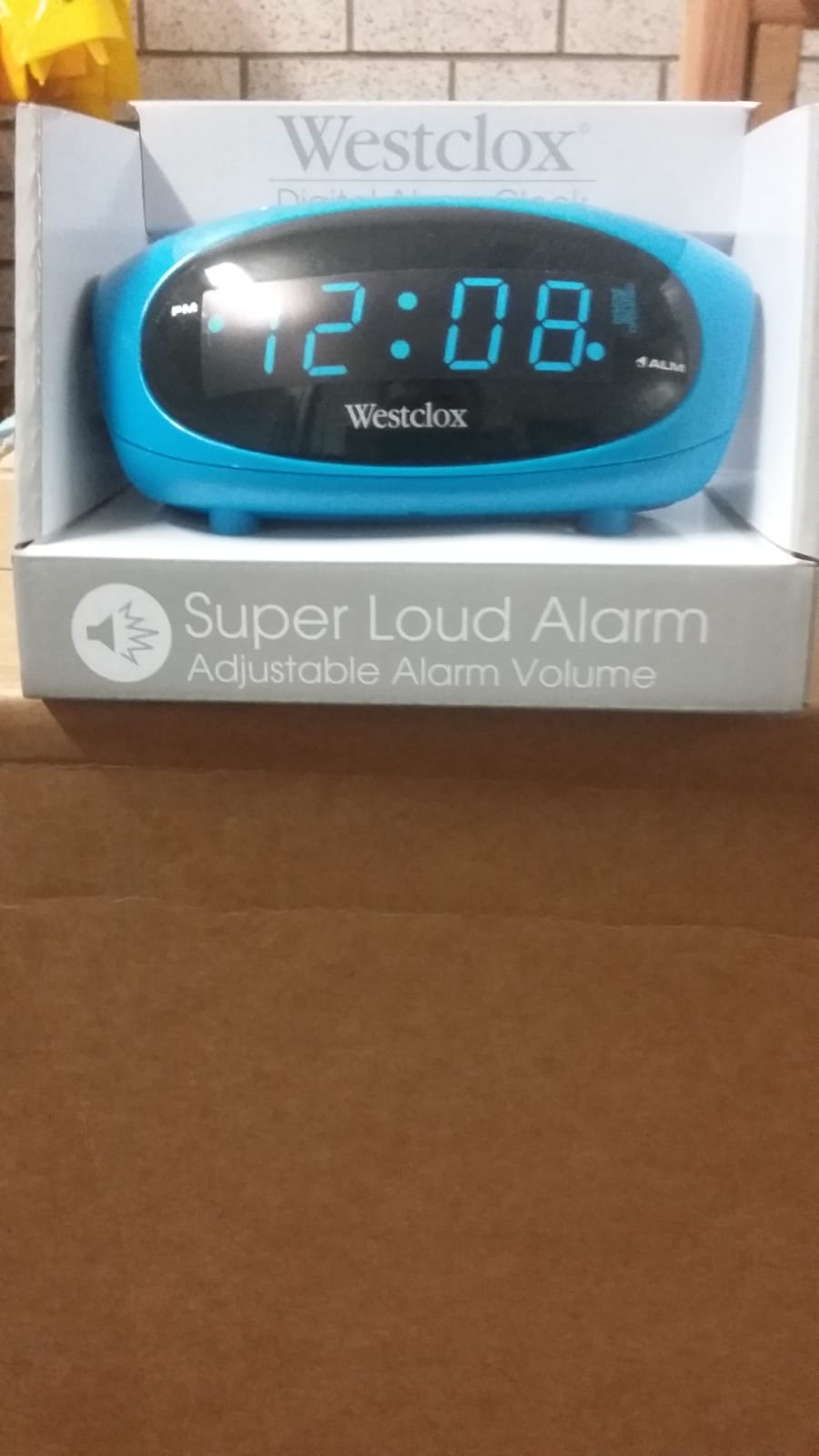 Westclox .6" Digital LED Alarm Clock, Adjustable Volume & Battery Backup - Blue