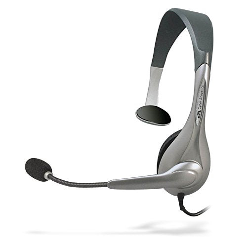 Cyber Acoustics USB Mono Wired Headset, Headphone with Microphone