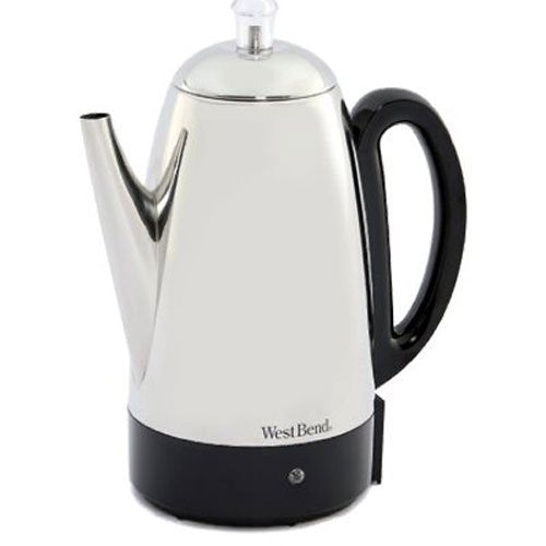 West Bend 12 Cup Classic Electric Kettle Percolator, Stainless Steel