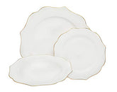 Godinger Arendale 12 Piece Dinnerware Set, Service for 4, Plates Bowls Bone China