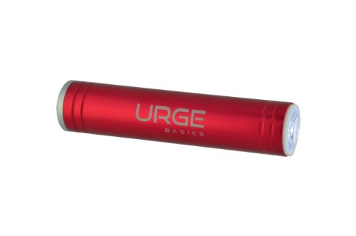 UrgeBasics 2600 mAh Flash Tube Pro Portable Battery Charger for Smartphones, Red BATTPACK
