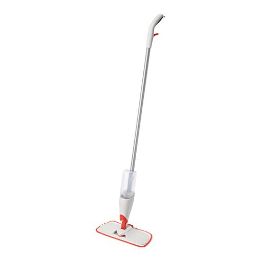 OXO Good Grips Microfiber Spray Mop with Slide-Out Scrubber,White,