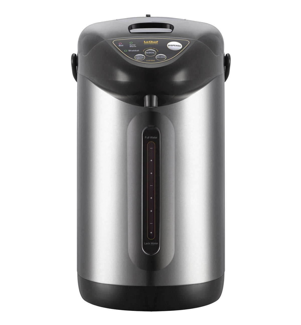 Le Chef 5 QT Hot Water Pump Pot, Charcoal Stainless Steel and Black