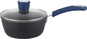 Millvado Rainbow Non Stick Pots and Pans with Blue Silicone Handle - Assorted Sizes