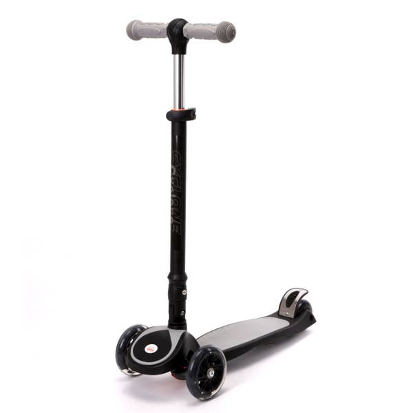 ChromeWheels Scooters for Kids, Deluxe Kick Scooter Foldable 4 Adjustable Height 150lb Weight Limit 3 Wheel, Lean to Steer Age 3-12 Year Old, Gray