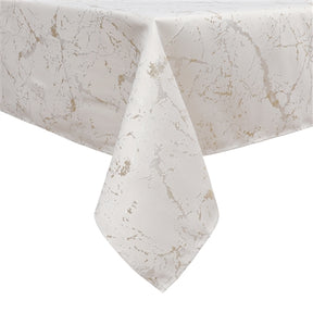 Majestic Giftware Jacquard Tablecloth, Marble White/Gold (Various Sizes)