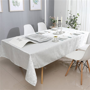Majestic Giftware Jacquard Tablecloth, White/Silver, (Various Sizes)