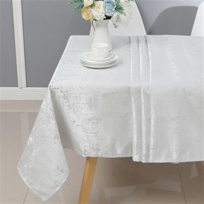 Majestic Giftware Jacquard Tablecloth, White/Silver, (Various Sizes)