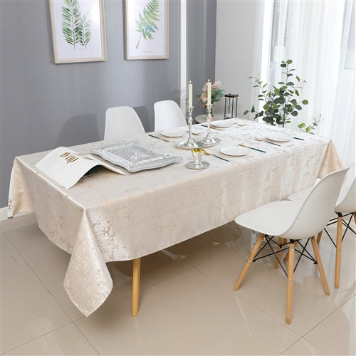 Majestic Giftware Jacquard Tablecloth, White/Gold, (Various Sizes)