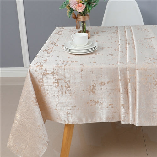Majestic Giftware Jacquard Tablecloth, White/Gold, (Various Sizes)