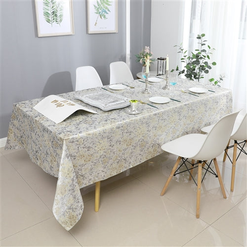 Majestic Giftware Jacquard Tablecloth, Silver/ Beige Gold Blend, (Various Sizes)