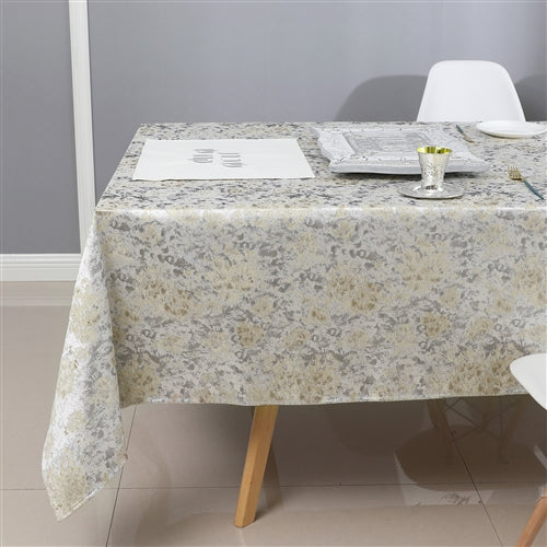 Majestic Giftware Jacquard Tablecloth, Silver/ Beige Gold Blend, (Various Sizes)