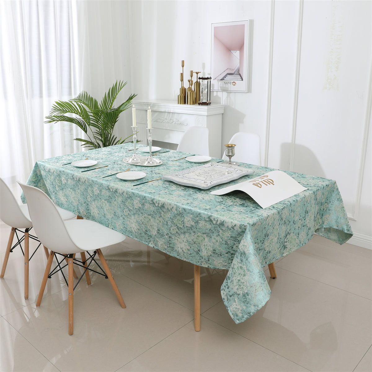 Majestic Giftware Jacquard Tablecloth #1320 Forest Green