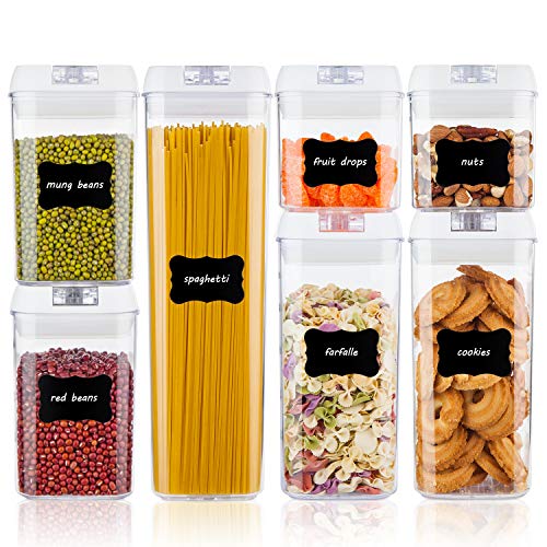 Airtight Food Storage Containers with Easy Lock Lid Set (Includes Labels)