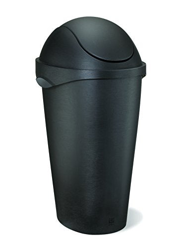 Umbra Swinger 12-Gallon Swing-Top Waste Can, Black