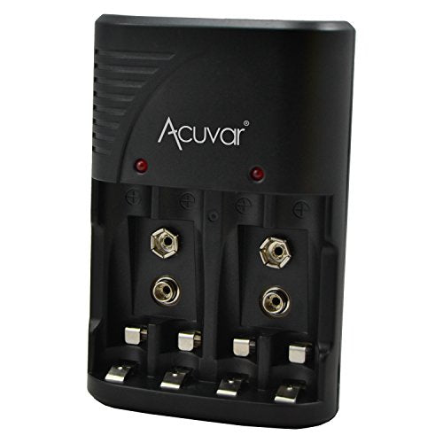 Acuvar 3 in 1 Battery Charger for Double AA, Triple AAA and 9V Batteries