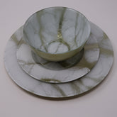 Classic Touch White Marble Dinnerware, 12 Piece Set