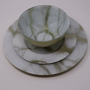 Classic Touch White Marble Dinnerware, 12 Piece Set