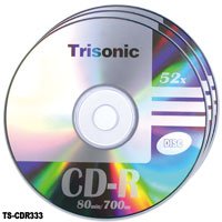 TRISONIC TS-CDR333 CD-R 3 PACK Blank CDs