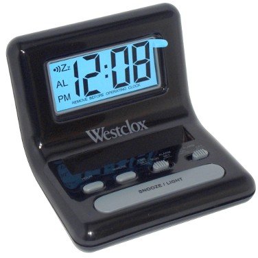 Westclox LCD Digital Bedside Travel Alarm Clock, Black