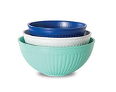 Nordic Ware Prep & Serve 3 Piece Mixing Bowl Set, Coastal Colors
