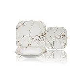 Brilliant Cream Marble 30 Piece Bone China Dinnerware Set