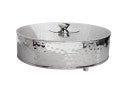 Classic Touch JMB452 Round Steel Matzah Tray with Glass Cover