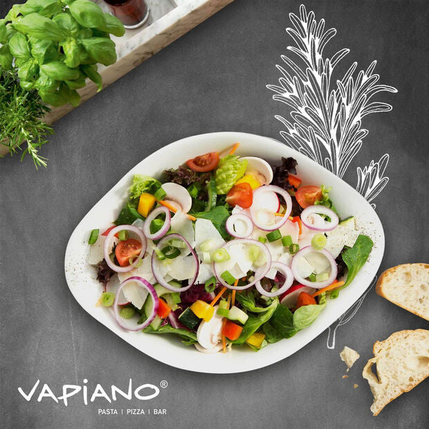 Villeroy & Boch Vapiano 26oz Premium Porcelain White Salad Bowl, Set of 2