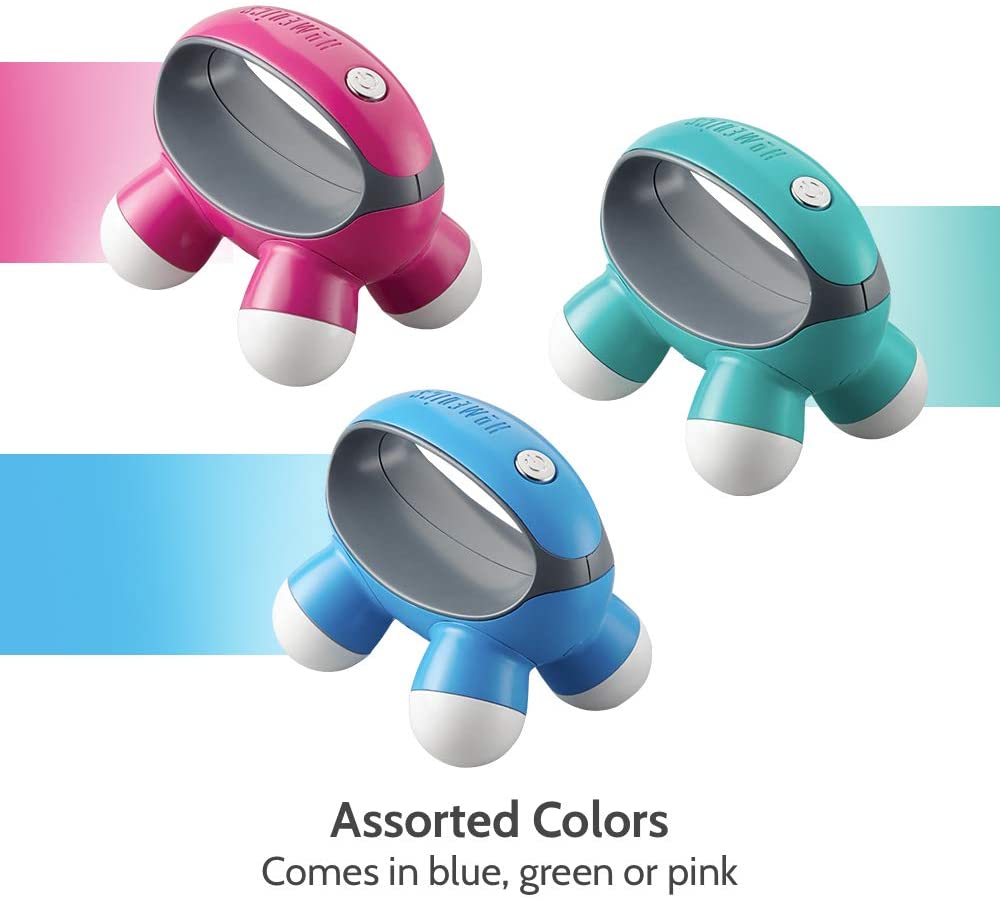 HoMedics Quatro Mini HandHeld Battery Powered Massager, Pack of 3 Assorted Color
