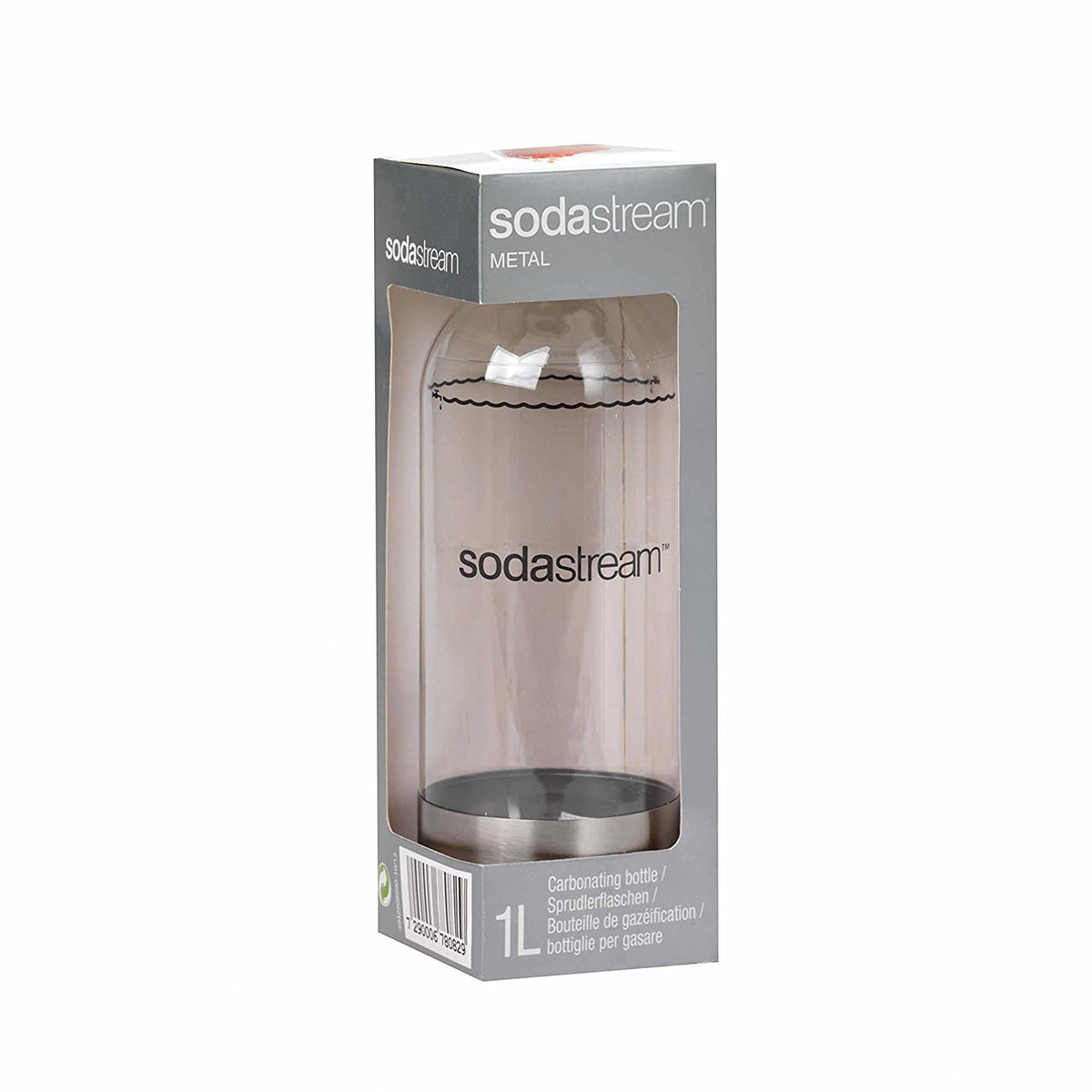 SodaStream 1L/34 Oz Carbonating Bottle, Metal Finish