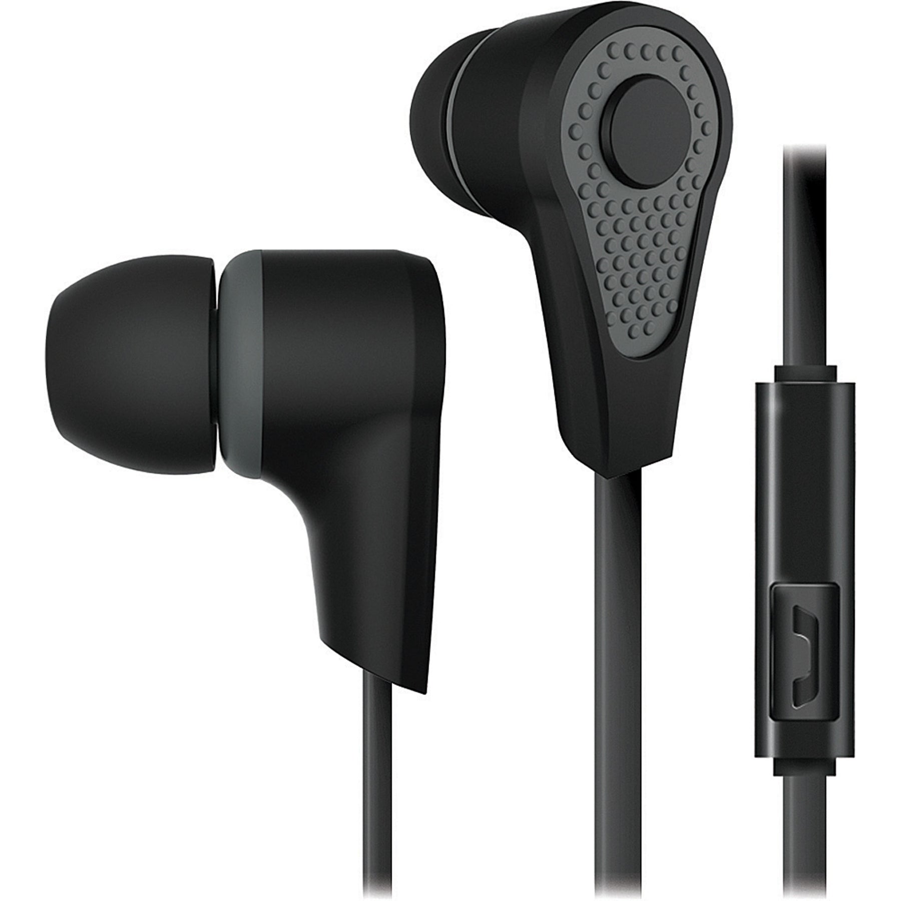 Coby CVE143BK Tangle-Free Stereo Earbuds Earphones with Built in Microphone, Black