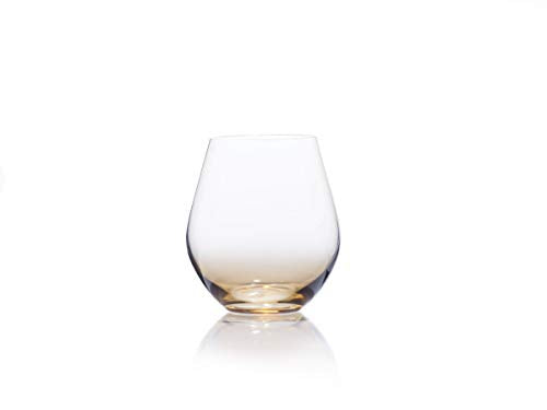 Mikasa Gianna Ombre Amber Stemless Wine Glass, Set of 4