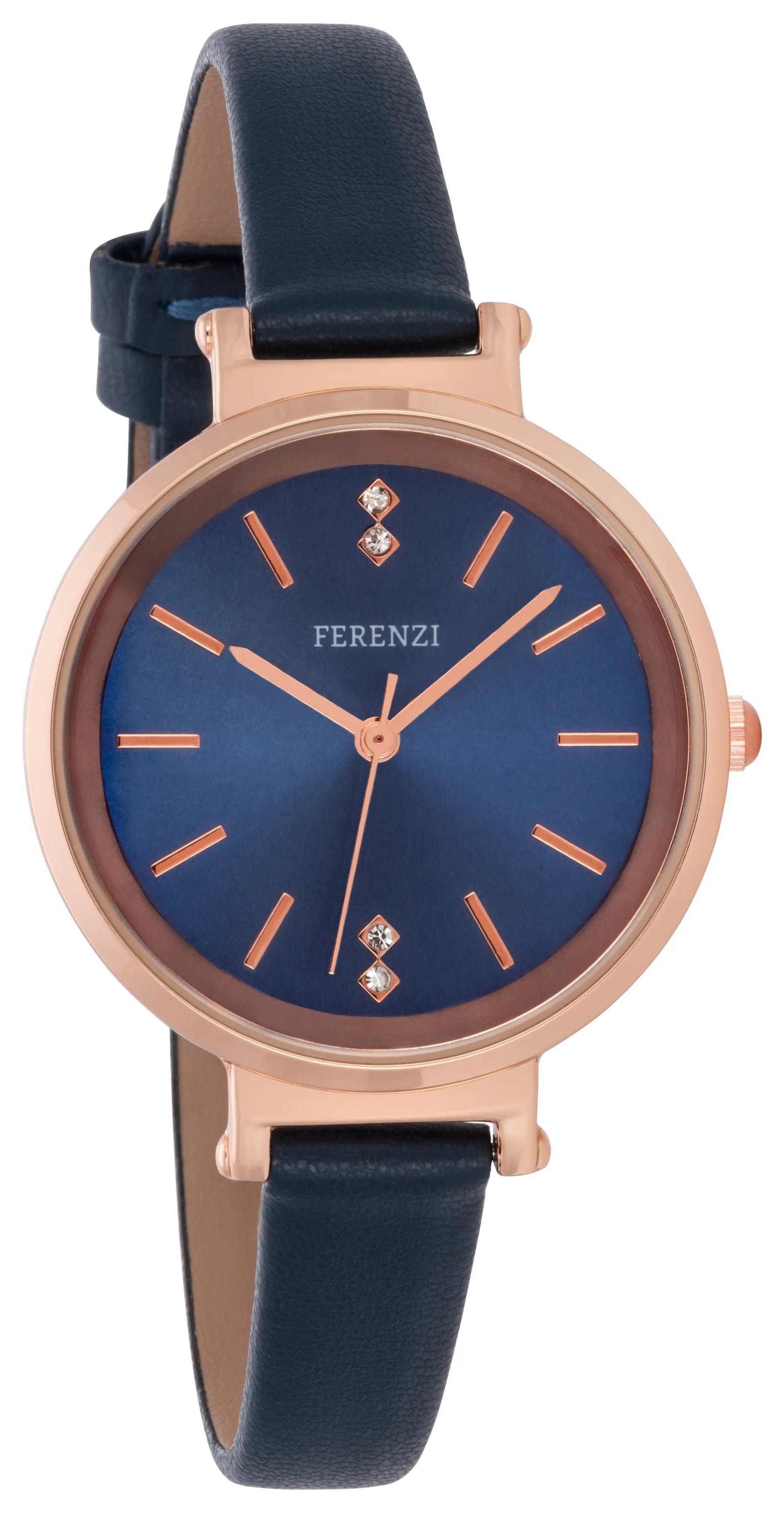 Marciano - Ferenzi Womens Watch, Rose Gold Bevel, Navy Blue Face & Strap, Navy Blue