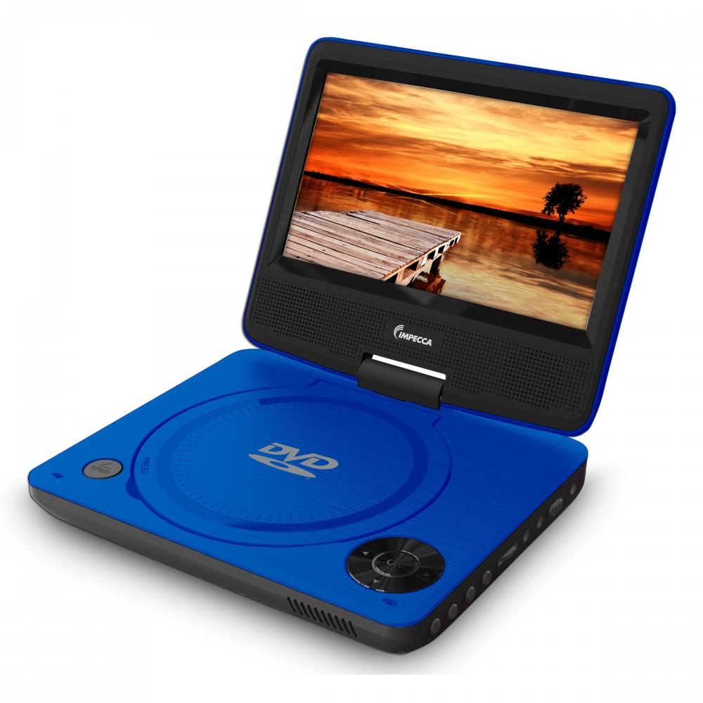 Impecca 7" Swivel Screen Portable DVD Player, Blue