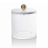 Waterdale Lucite Canister, White and Gold Knob Lid, Magnetic Closure - Assorted Sizes