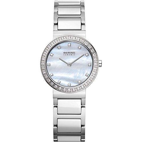 Bering Women's Ceramic Collection Stainless Steel Watch, Silver / White