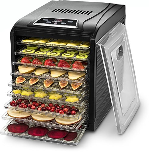 Gourmia GFD1950 Premium Electric Food Dehydrator Machine, 9 Drying Trays, Digital Timer and Temperature Control,  Perfect for Beef Jerky, Fruit Leather, Black