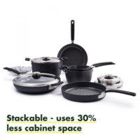 GreenPan Stackable Hard Anodized Ceramic Nonstick Cookware 11 Piece Pot Set